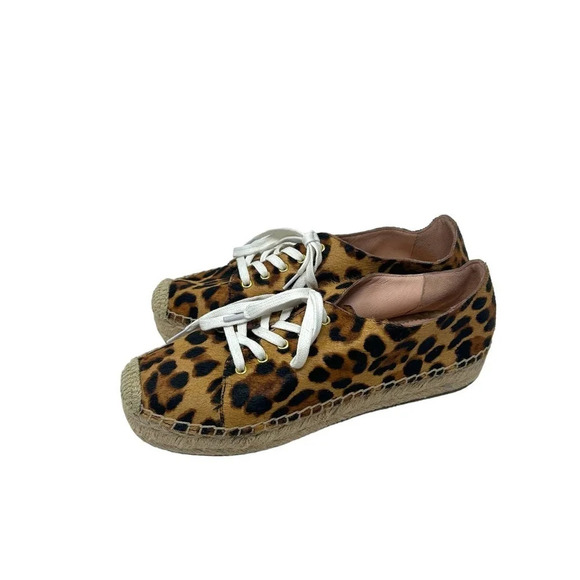 J. Crew Espadrille Sneakers‎ in Leopard Calf Hair Size 7 - Picture 4 of 10